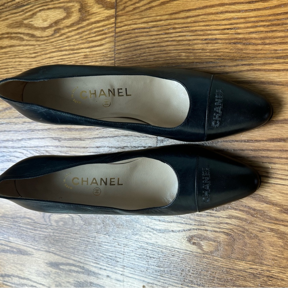 Chanel Black Leather Heels